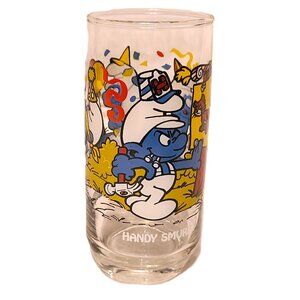 1983 Handy Smurf Hardee’s Smurf Glass Series Peyo Wallace Berrie Advertising